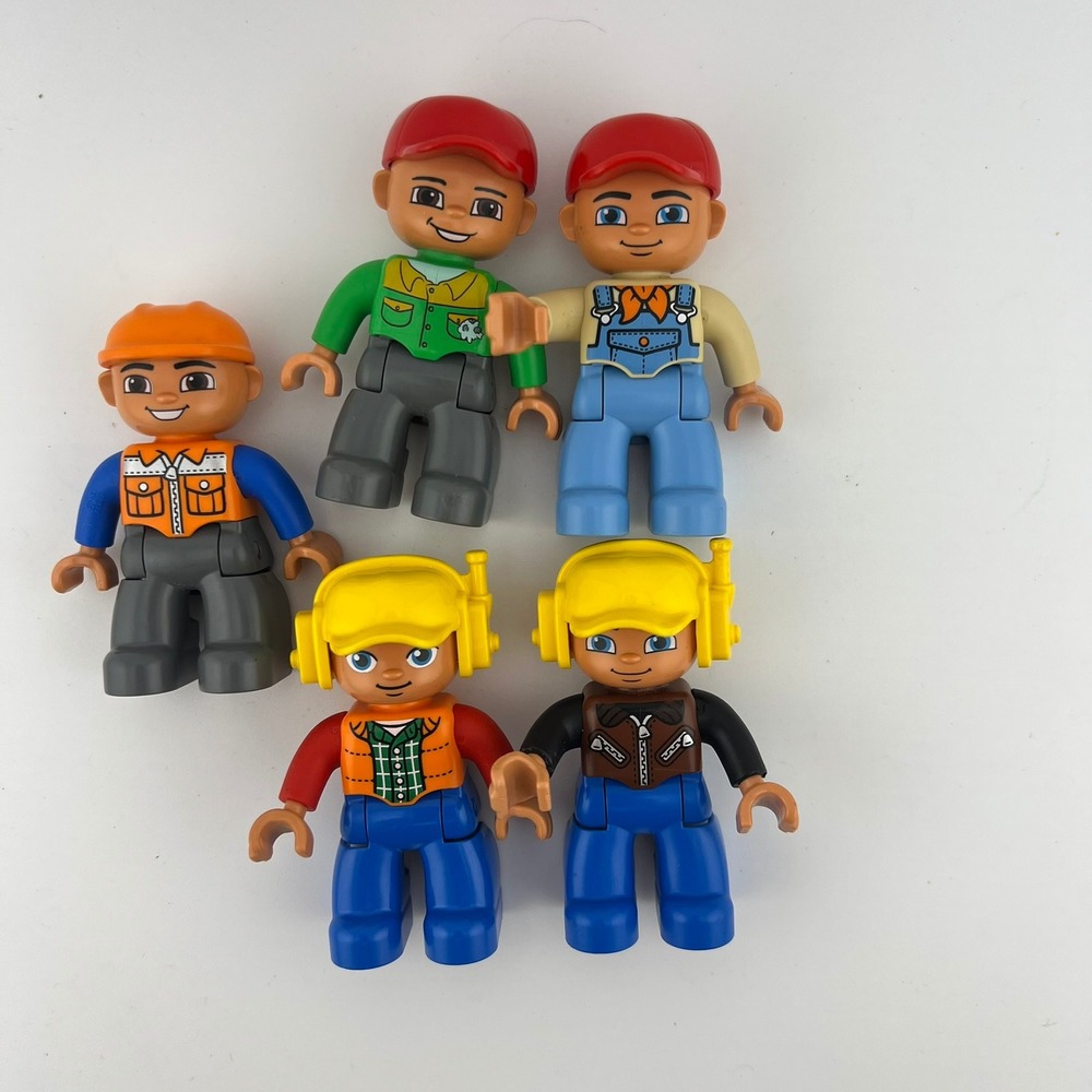 LEGO DUPLO Construction Worker Figures Lot‎ of 5 Builders Minifigures 2010